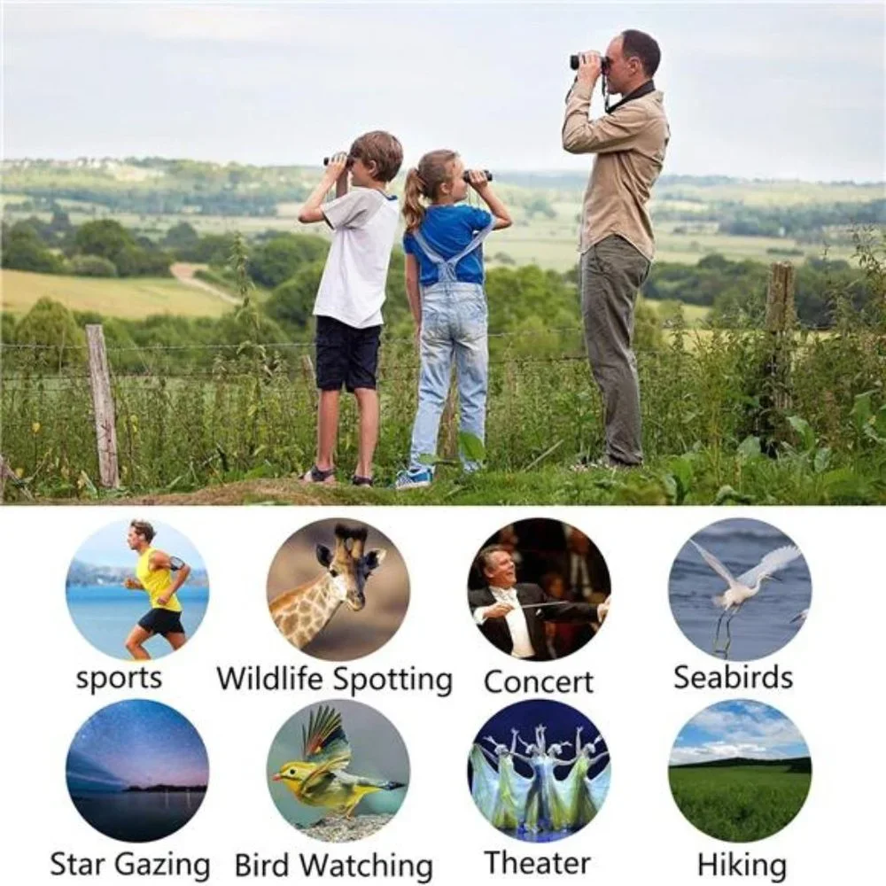 Compact 12X25 Small Pocket Binoculars - High Powered